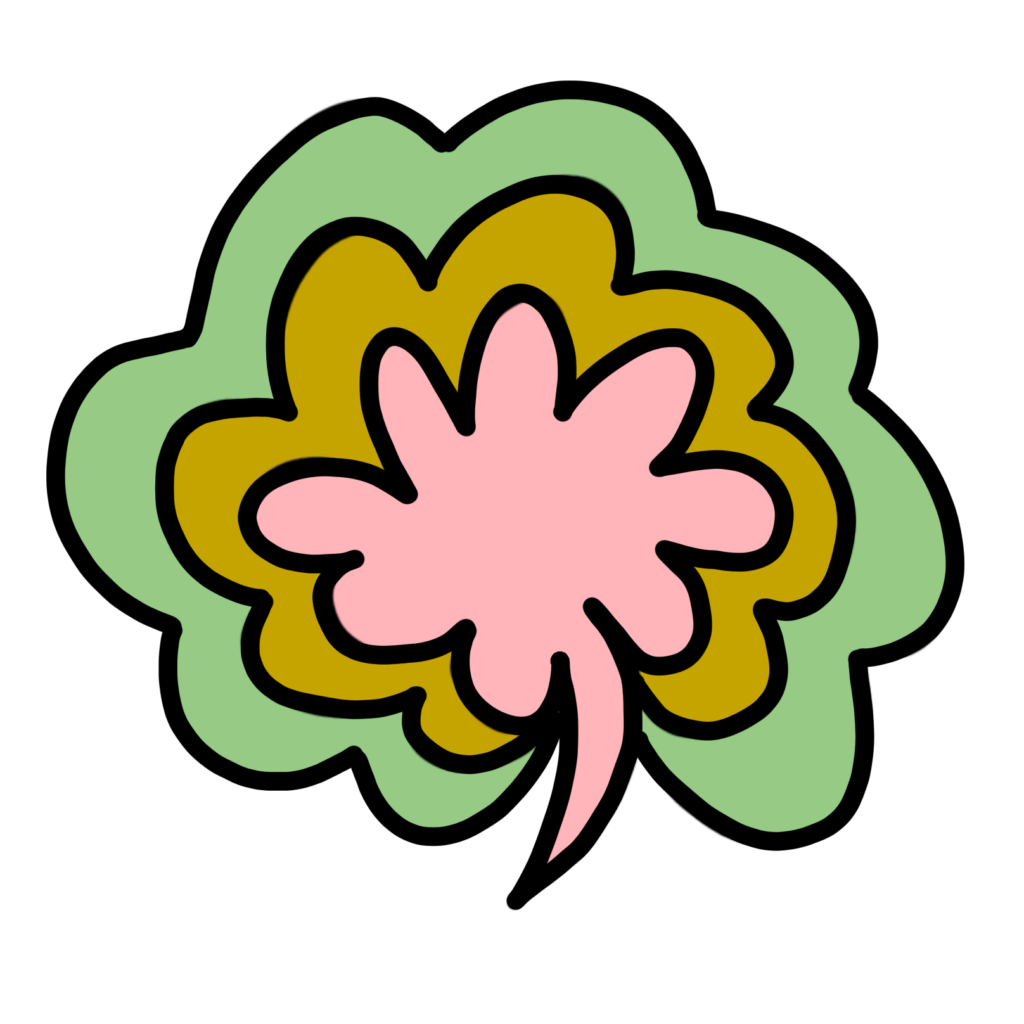 A brain coloured in green, yellow and pink, symbolising a zen brain and mindset.